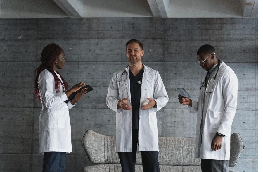 A group of specialists conferring